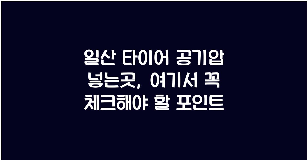 일산 타이어 공기압 넣는곳