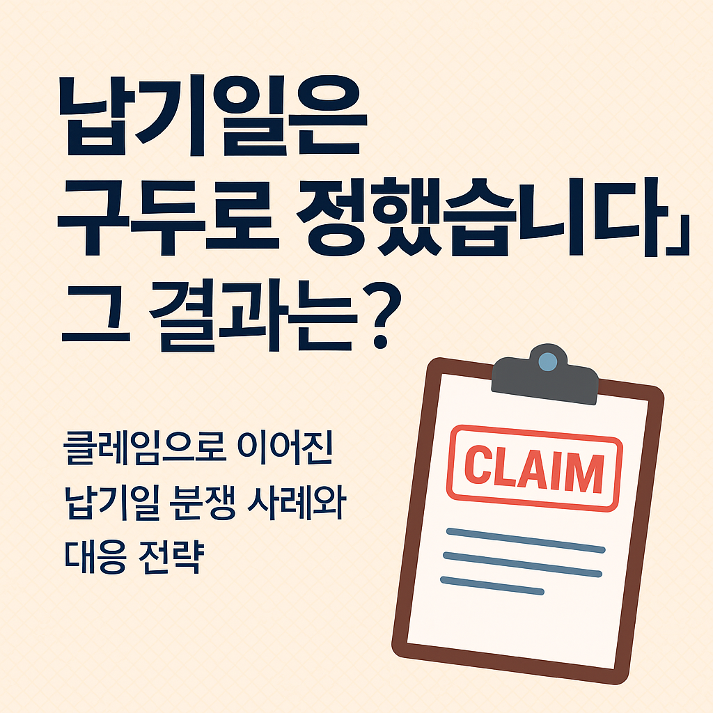 “납기일은 구두로 정했습니다”… 그 결과는?