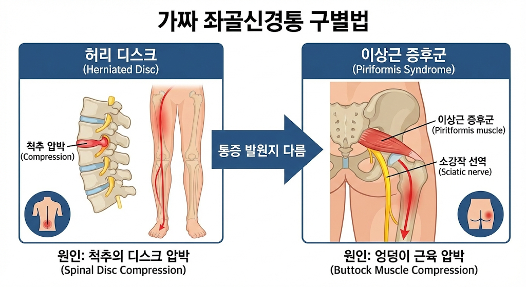 허리 디스크가 아닌데 엉덩이와 다리가 저린 '가짜 좌골신경통' 구별법