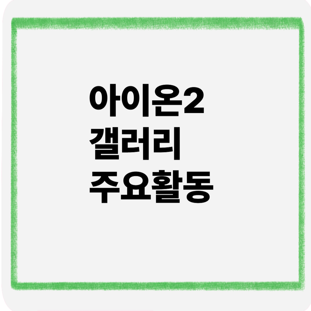 아이온2 갤러리 주요활동