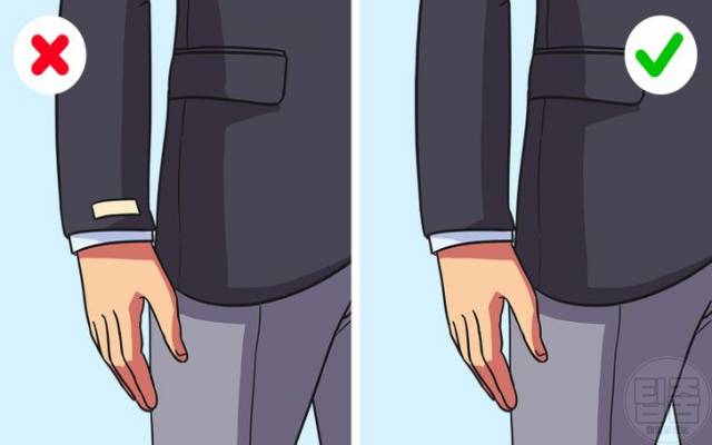 남자 수트 입는법 클래식 정장 입는법 소매 태그