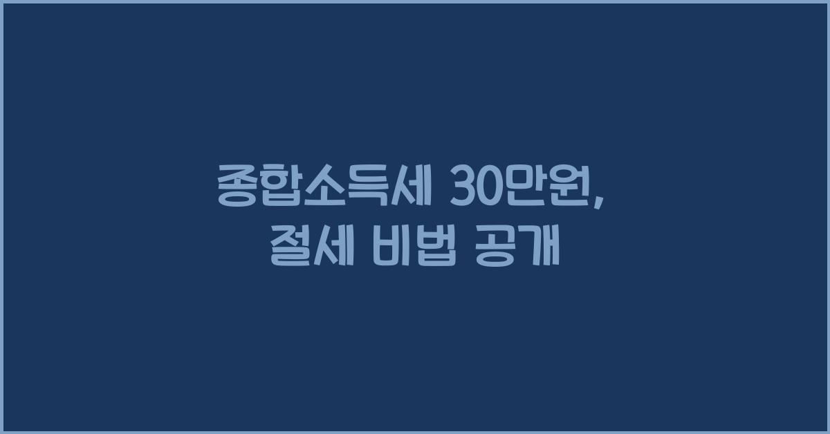 종합소득세 30만원