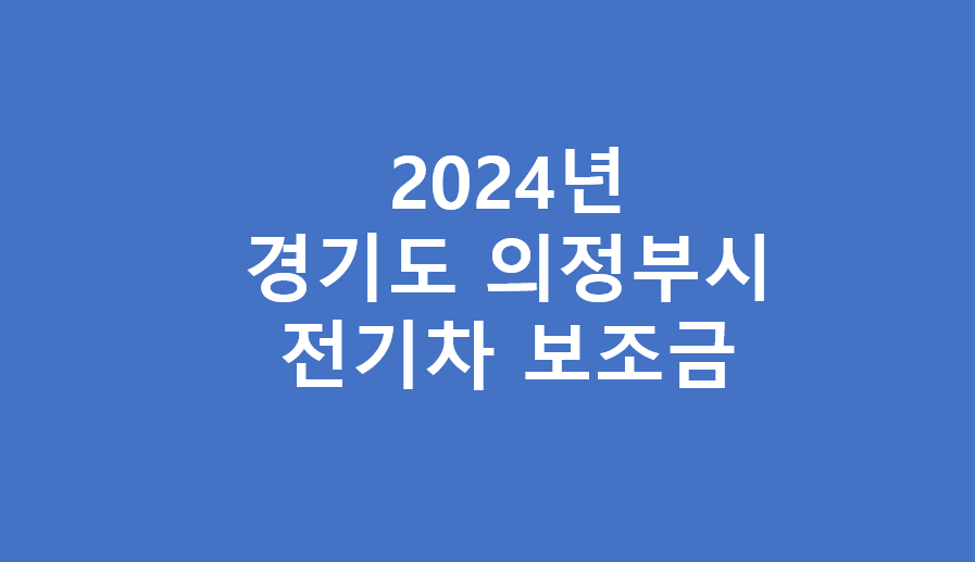 2024년 경기도 의정부시 전기차 보조금 차종별 현황