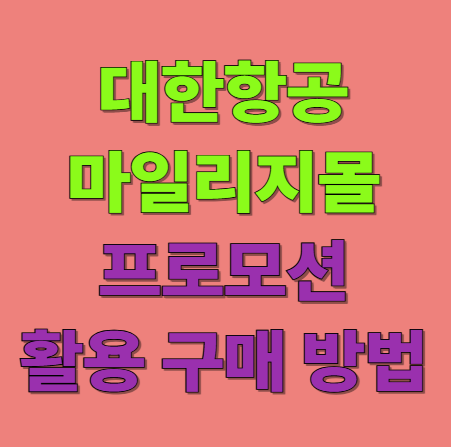 대한항공 마일리지몰(KAL스토어) 프로모션 활용법