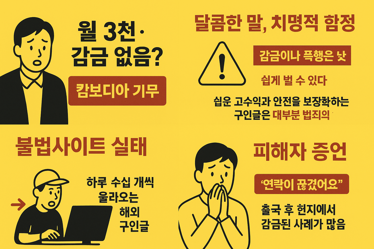 💸 “월 3천·감금 없음?” 캄보디아 고수익 구인글의 함정