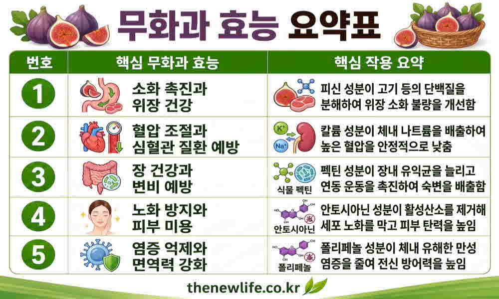 무화과 효능 요약표