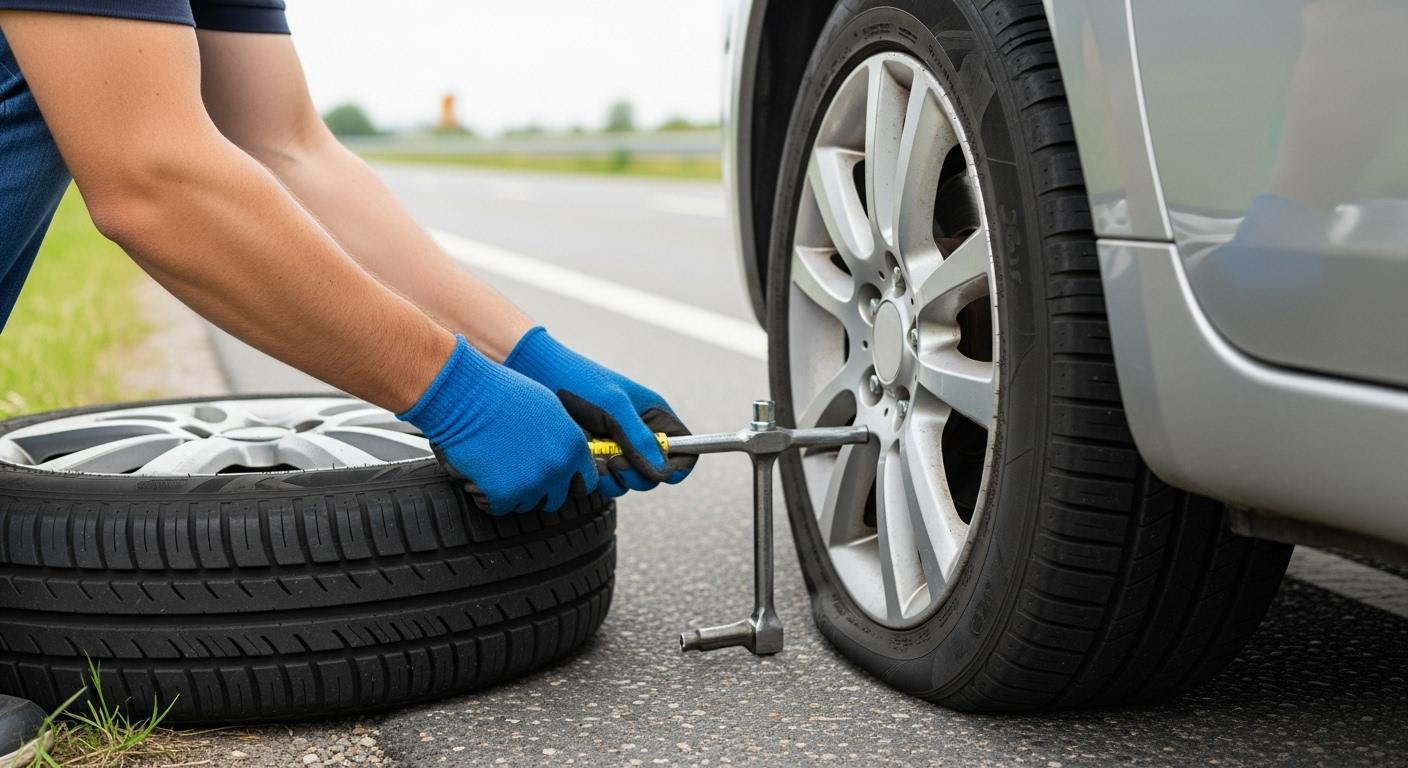 자동차 타이어 펑크 수리 방법
