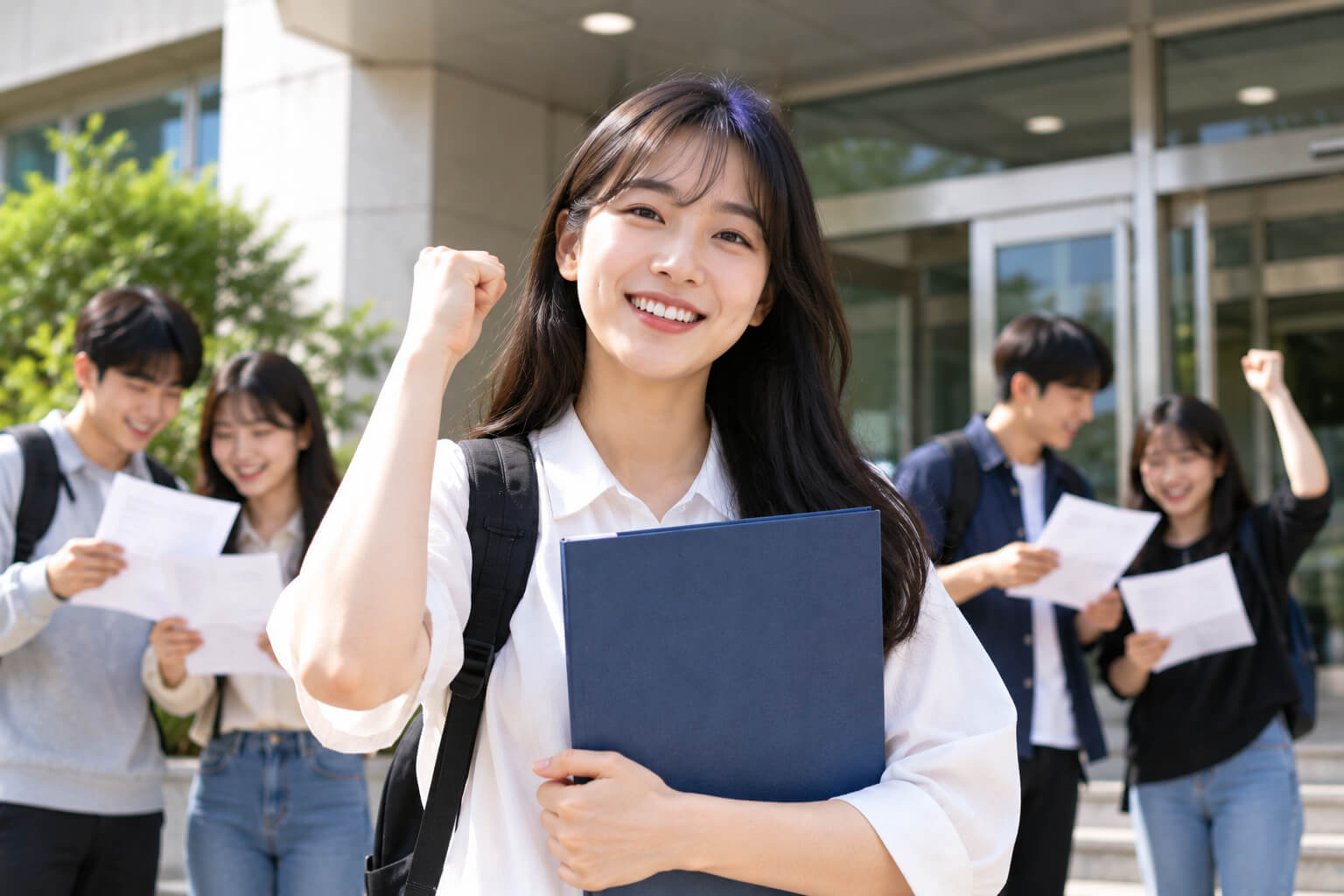 부산 사상구 검정고시 합격자가 합격 후 축하금 지원을 받으며 기뻐하는 모습