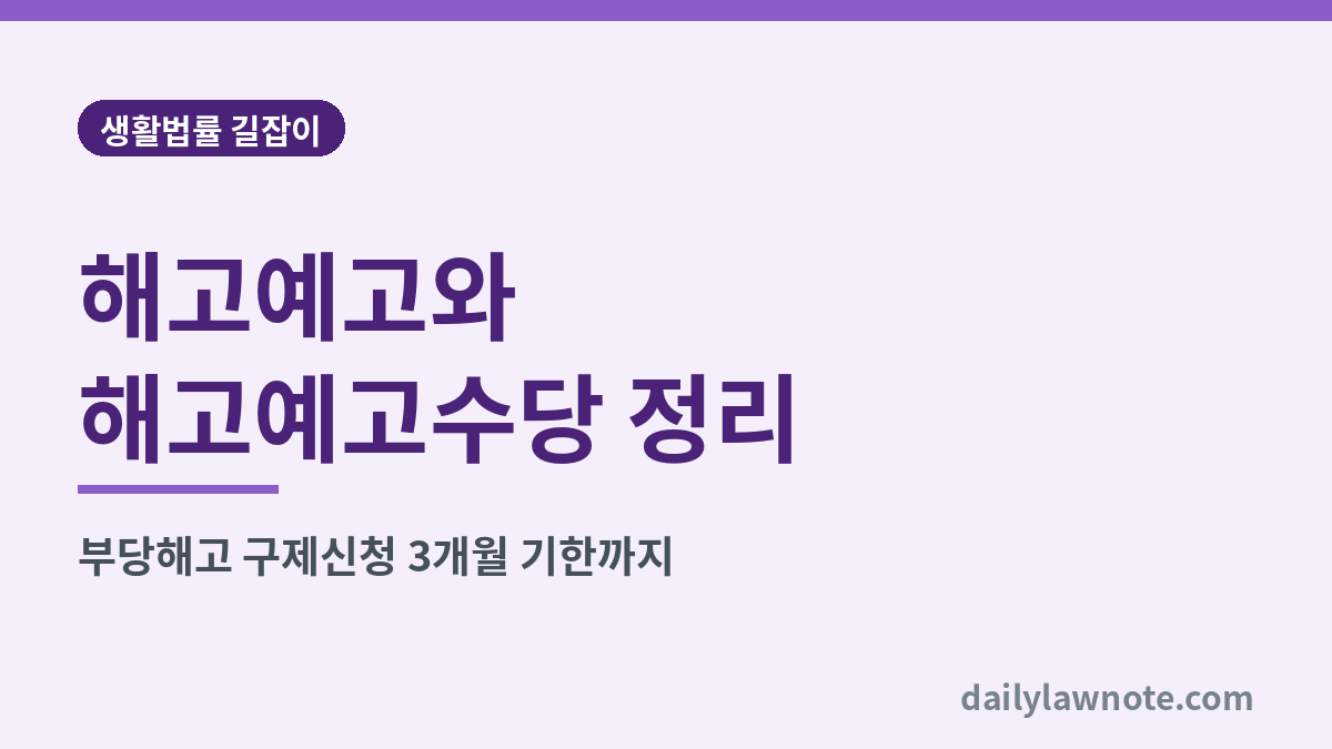 해고예고와 해고예고수당 정리 대표 이미지