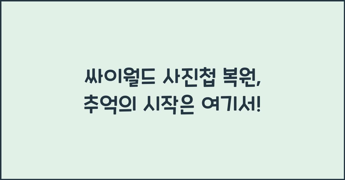 싸이월드 사진첩 복원