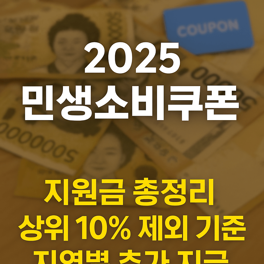 최대 58만 원 받을 수 있는 민생소비쿠폰 대상 조건을 한눈에 정리했습니다