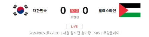 대한민국 VS 팔레스타인