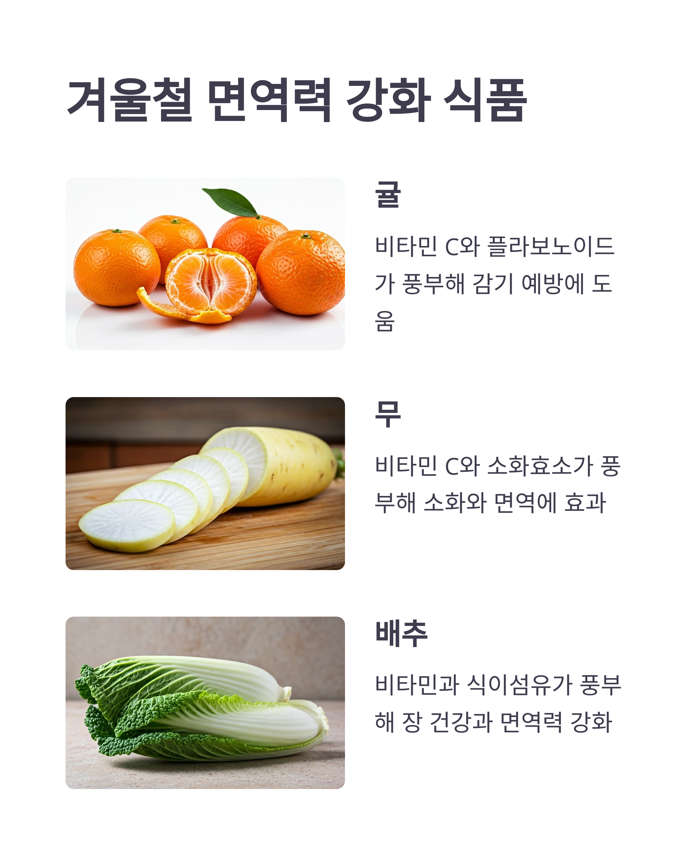 겨울철 면역력 강화 식품