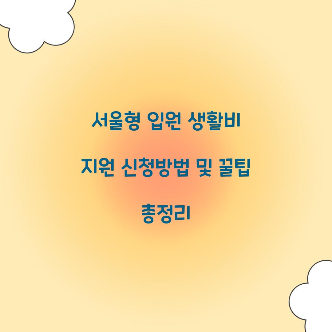 서울형 입원 생활비 지원