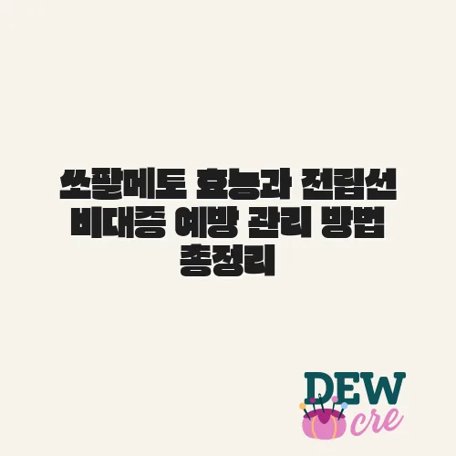 쏘팔메토 효능과 전립선 비대증 예방 관리 방법 총정리