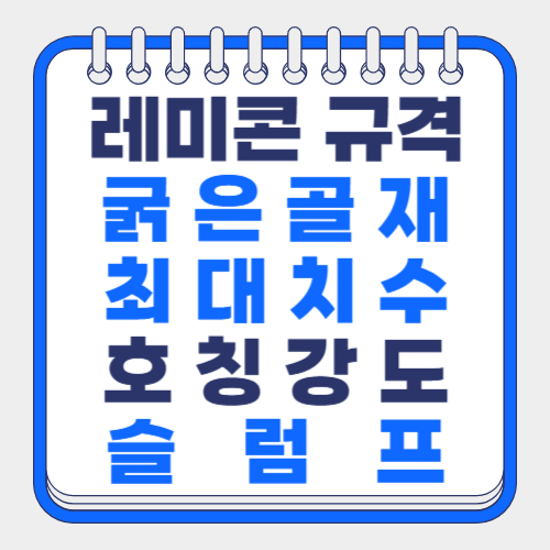 레미콘 규격 굵은골재최대치수, 호칭강도, 글럼프