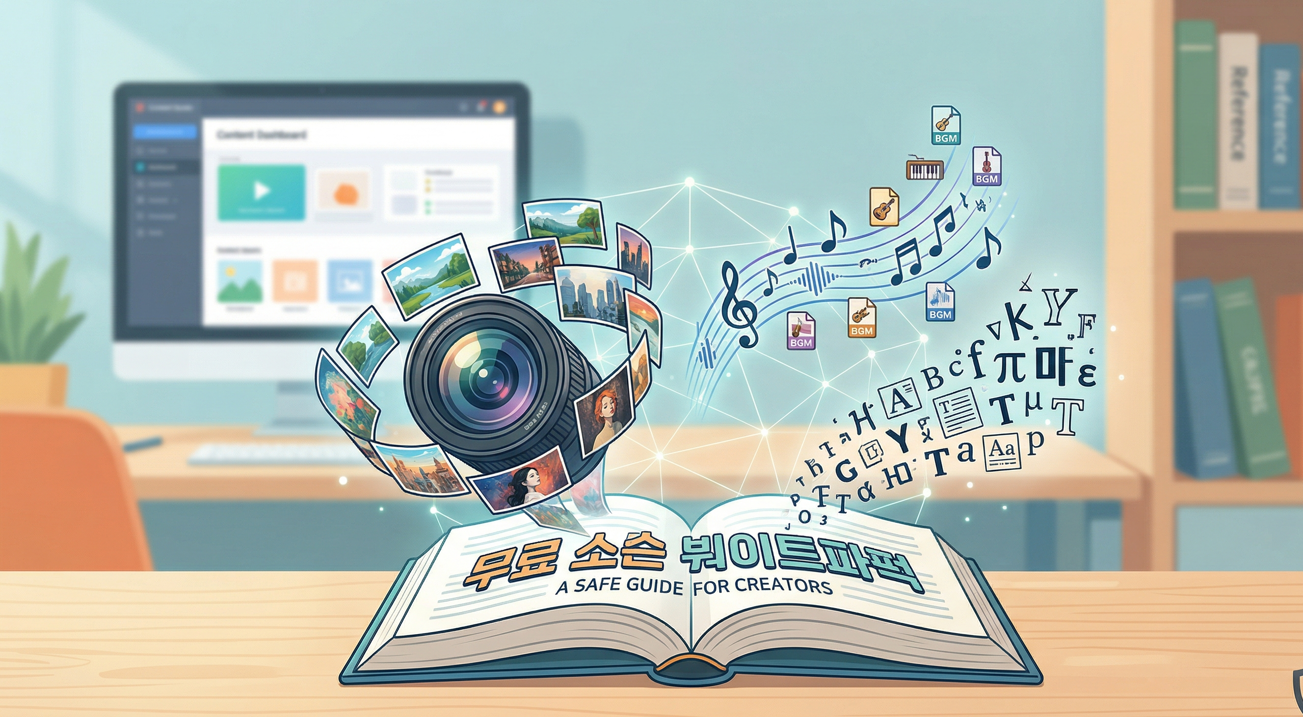 저작권 문제없는 무료 이미지, BGM, 폰트 활용 백서 관련 이미지