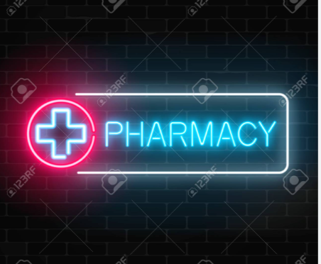 약국 네온사인 이미지