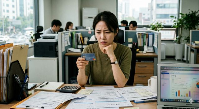 신용점수 올리는 방법을 고민하는 직장인의 현실적인 금융 상황 이미지