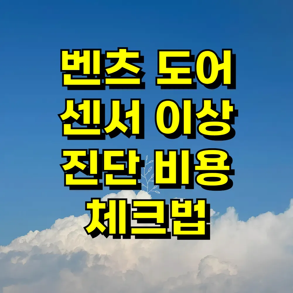 벤츠 도어 센서 이상 진단 비용 체크법