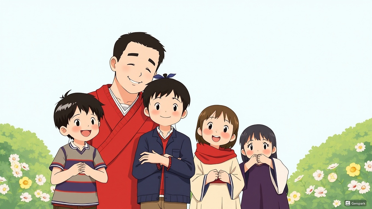 단란한 가족들 이미지