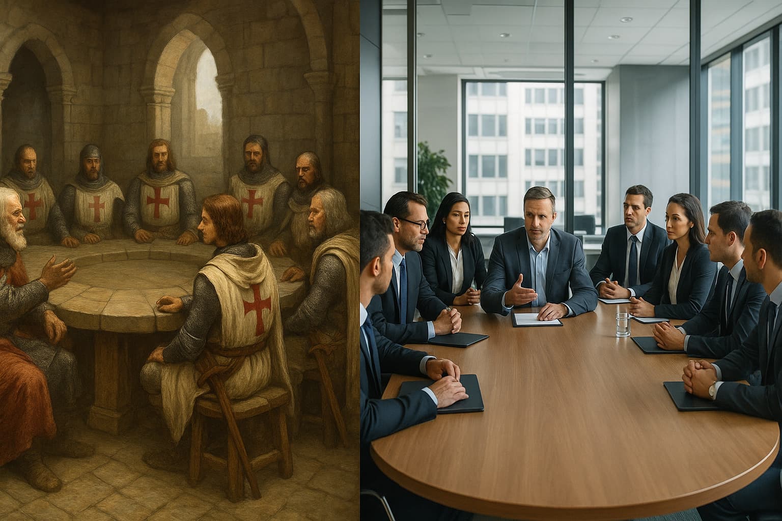 중세 유럽 기사단회의와 현대 이사회 모습
