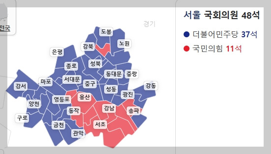 서울시 국회의원 의석수