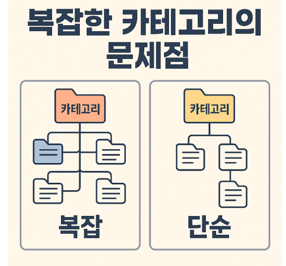 복잡한 카테고리 문제점