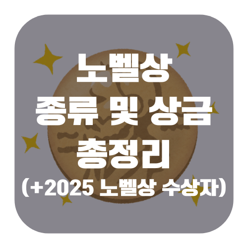 노벨상 유래 및 종류, 상금 알아보기(+2025 노벨상 수상자)