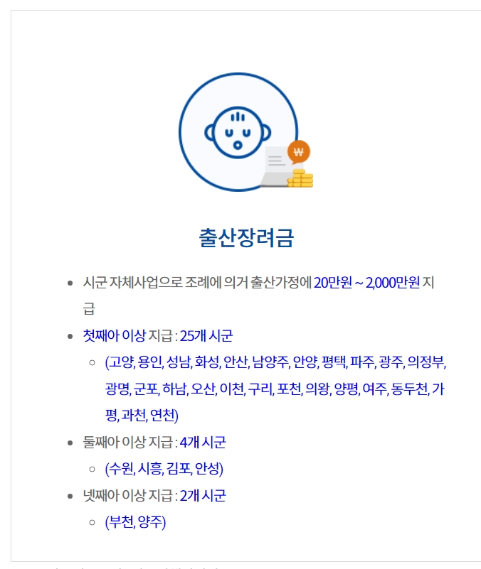 경기도 출산장려금 총정리 (2025년 기준)