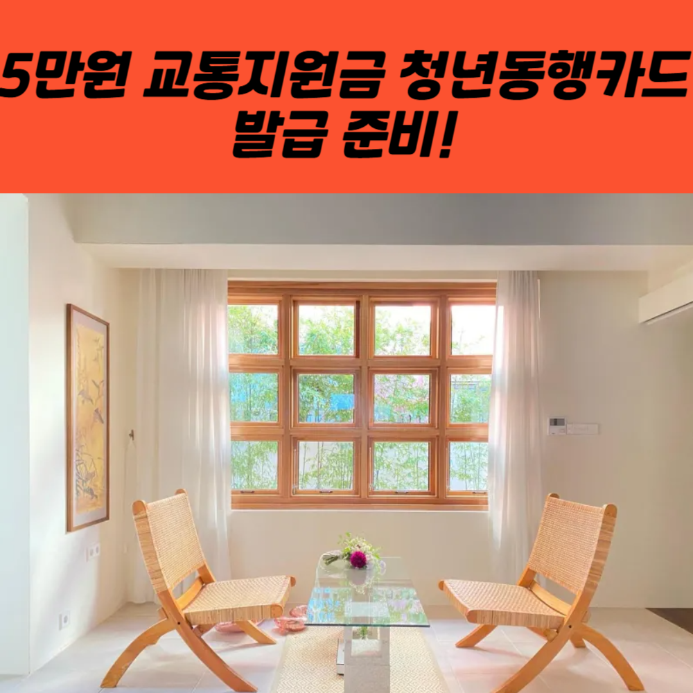 5만원 교통지원금 청년동행카드 발급 준비!