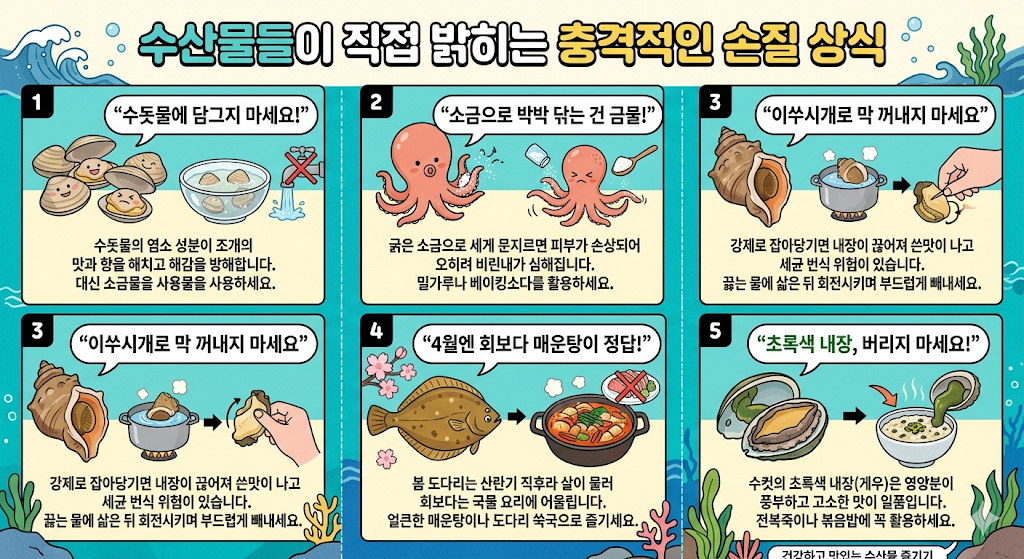 수산물들이 직접 밝히는 충격적인 손질 상식