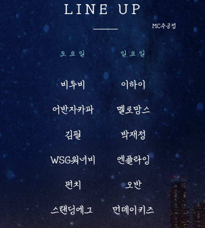 청춘썸머나잇 라인업