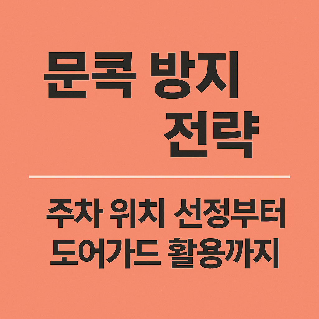 문콕 방지 전략: 주차 위치 선정부터 도어가드 활용까지