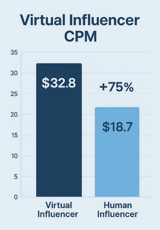 virtual influencer CPM chart