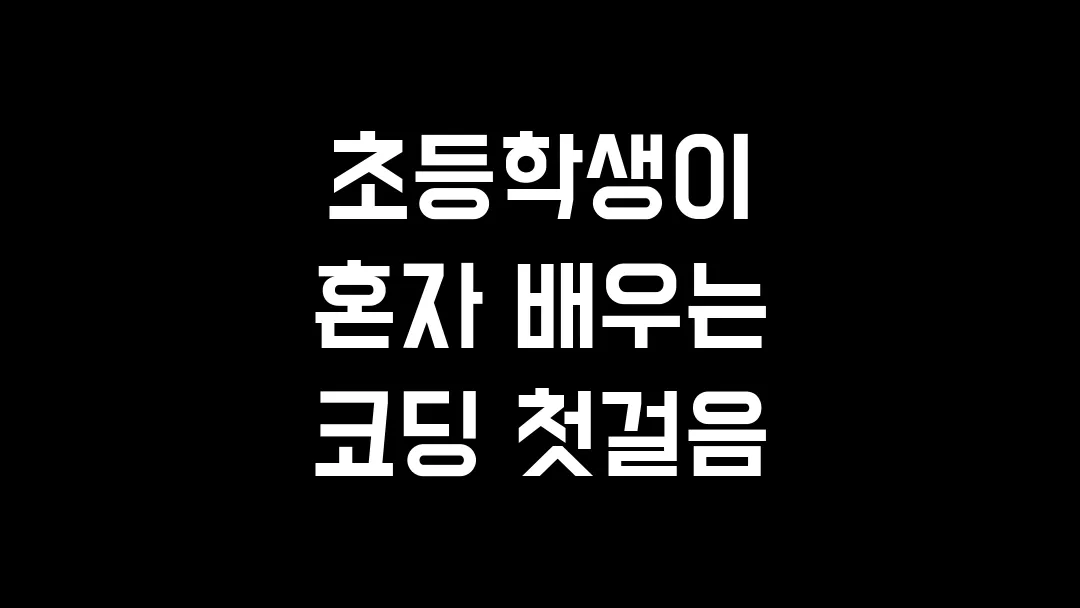 초등학생이 혼자 배우는 코딩 첫걸음