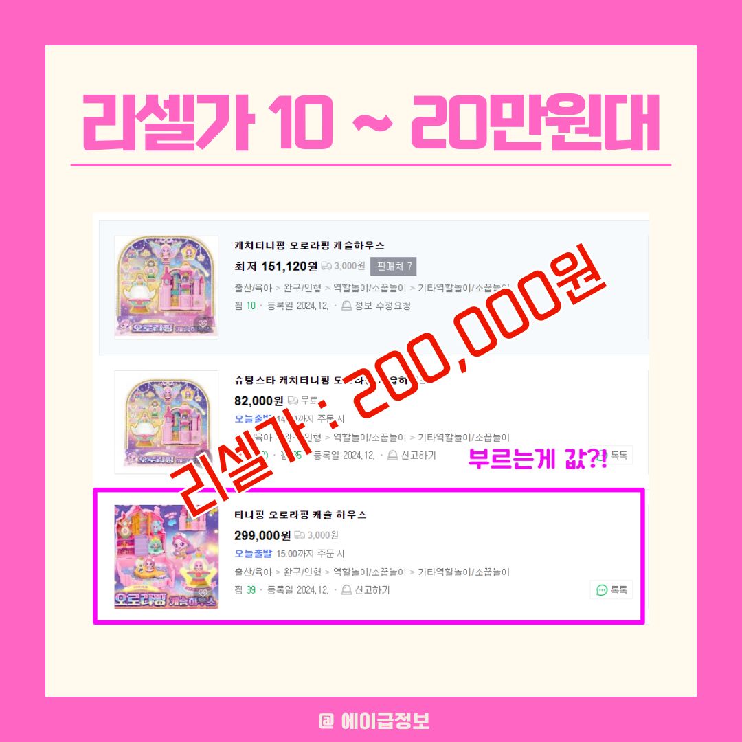 오로라핑 캐슬하우스 가격 리셀가