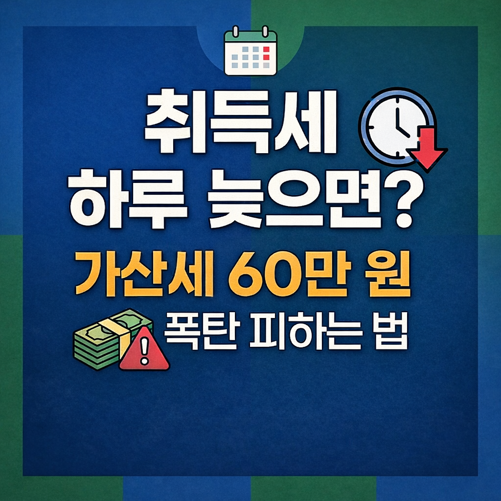 취득세 하루 늦으면 가산세 60만 원 추가 부담 가능 안내