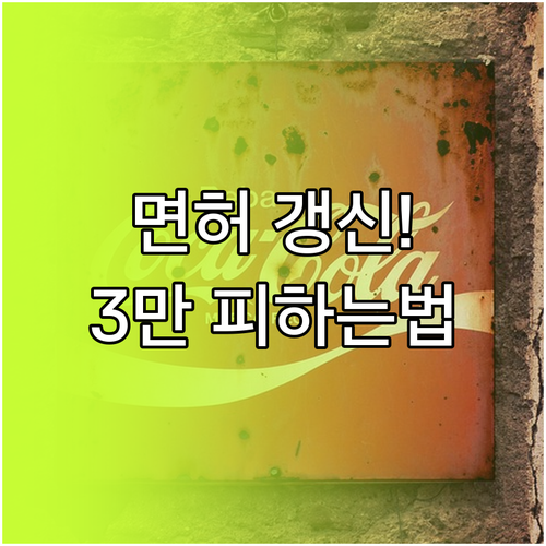 운전면허 갱신, 3만원 과태료를 피하..