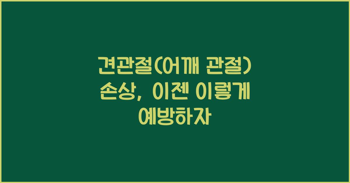 견관절(어깨 관절) 손상