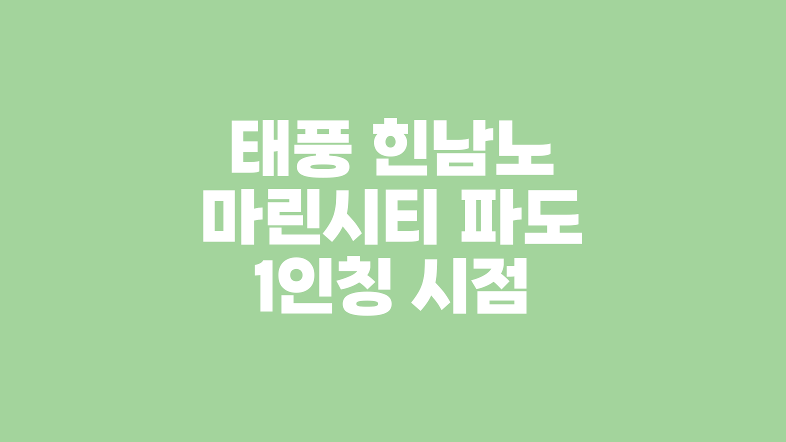 태풍 힌남노 마린시티 파도