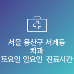 서울 용산구 서계동 치과 주말 토요일 일요일 문여는 병원 진료시간