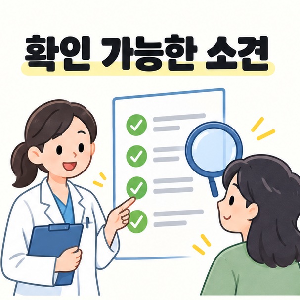 간과 담낭 등 관찰 범위와 대표 소견을 확인하는 의료 상담 그림