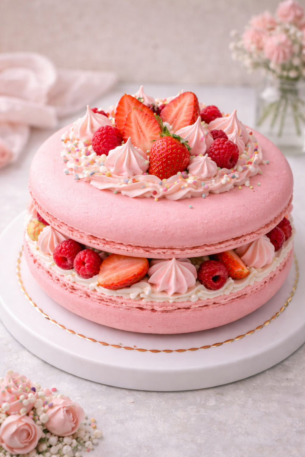 마카롱 케이크 사진