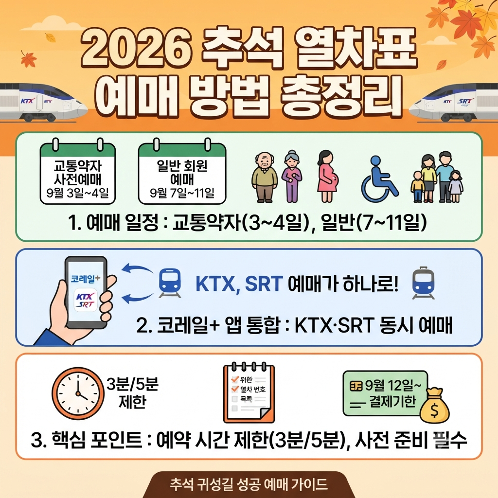 2026 추석 열차표 예매 방법 총정리