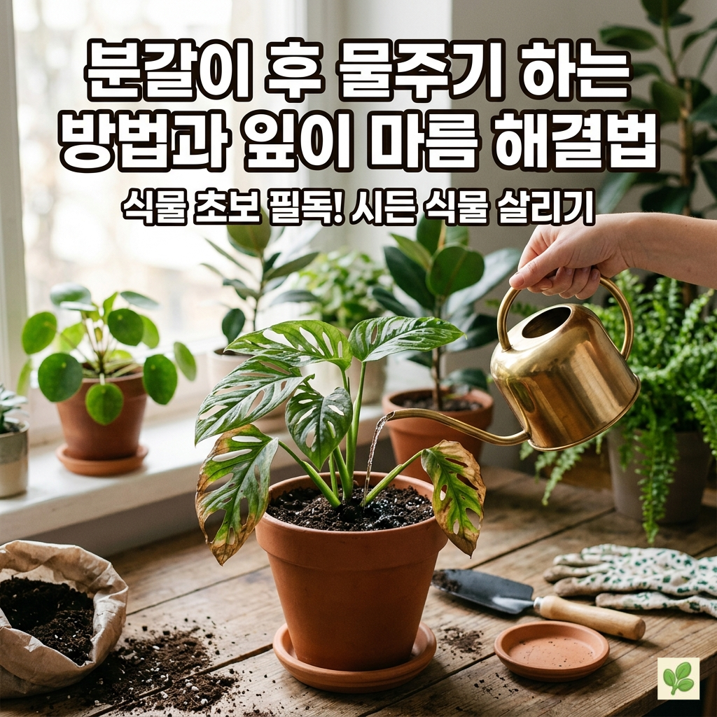 분갈이 후 물주기 하는 방법과 잎이 마름 해결법