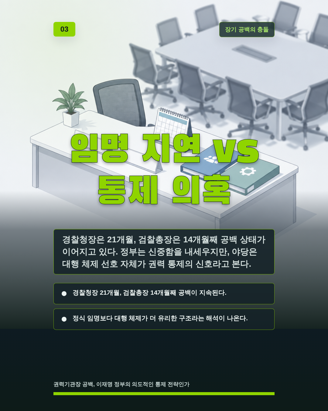 임명 지연 vs 통제 의혹
