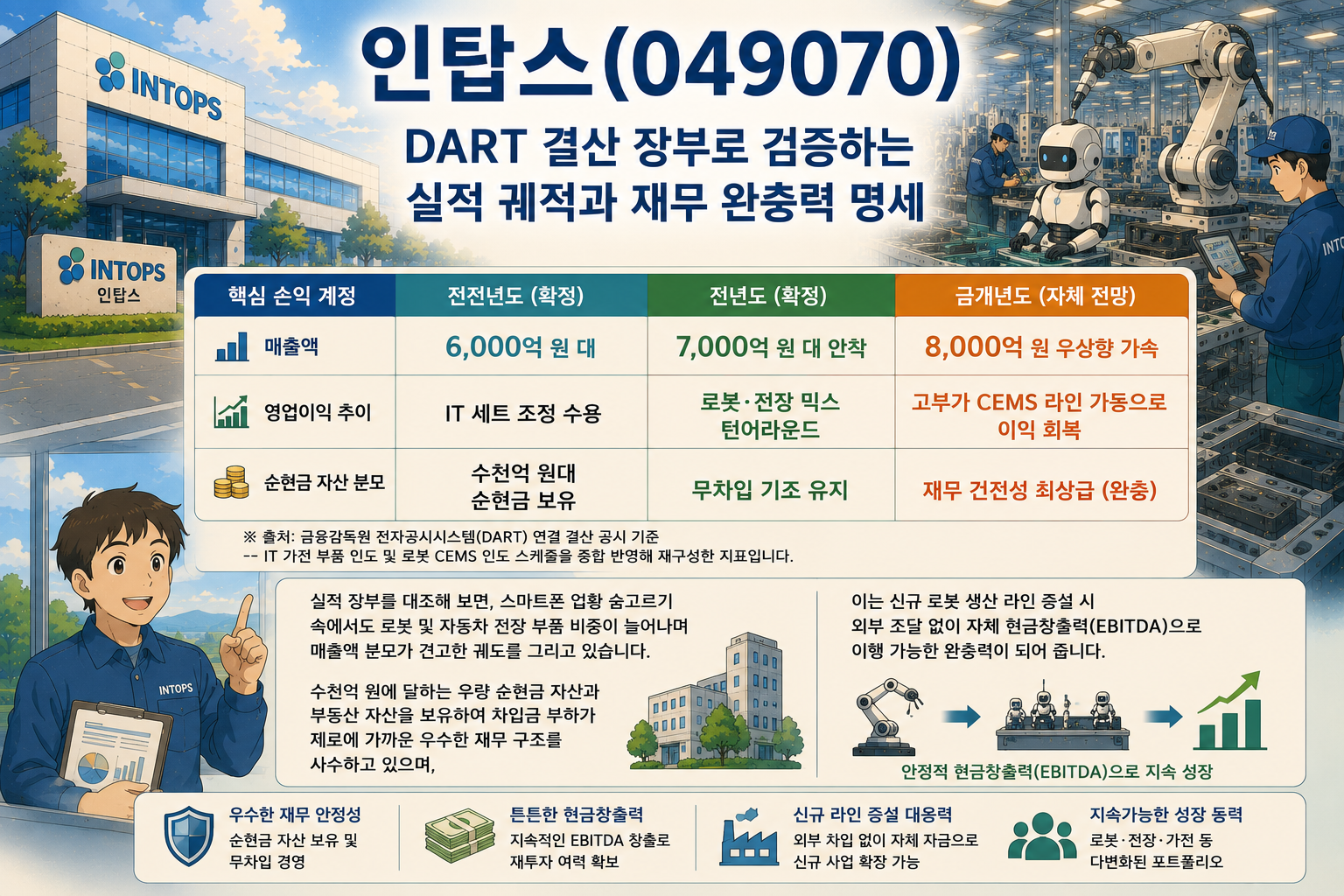 인탑스 재무 실적 분석 인포그래픽