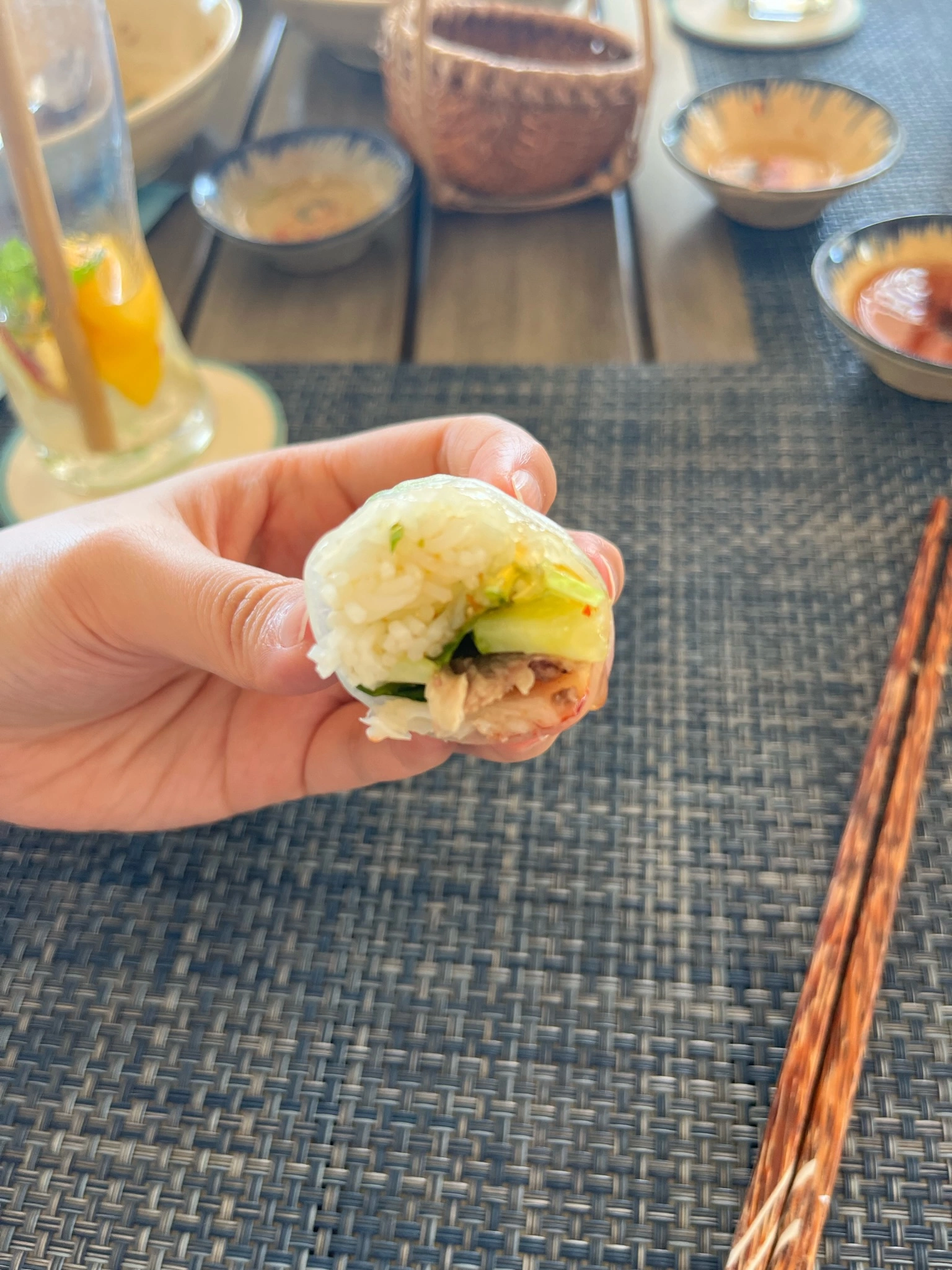 미아리조트 쿠킹클래스 스프링 롤 단면