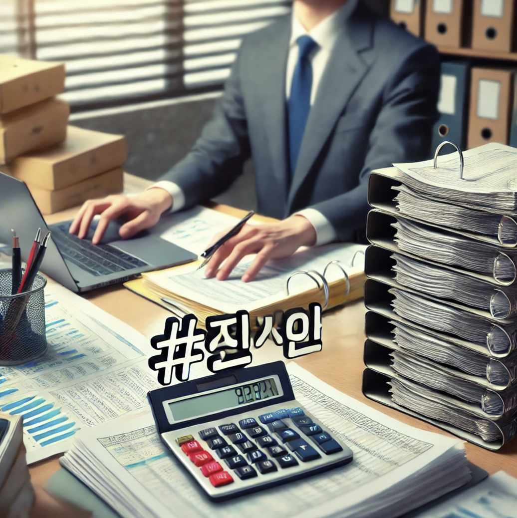 재무 보고서와 계획을 검토하는 장면